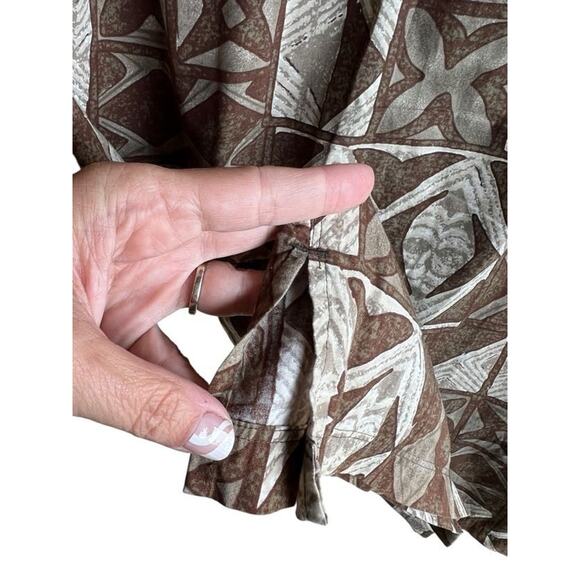Cooke Street Honolulu Vintage Men's Brown Tribal Hawaiian Shirt Size Large - Picture 4 of 8